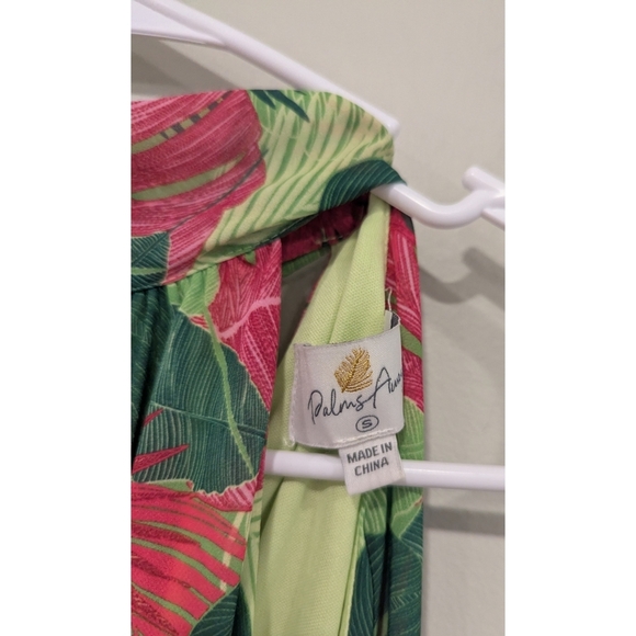 NWT Palms Away By Red Dress Sleeveless Green And Pink Floral Maxi Dress Small - Picture 4 of 9